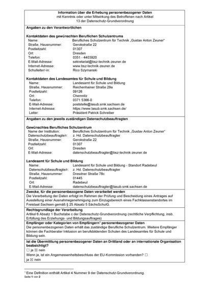 mit Kenntnis oder unter Mitwirkung des Betroffenen nach Artikel 13 der Datenschutz-Grundverordnung